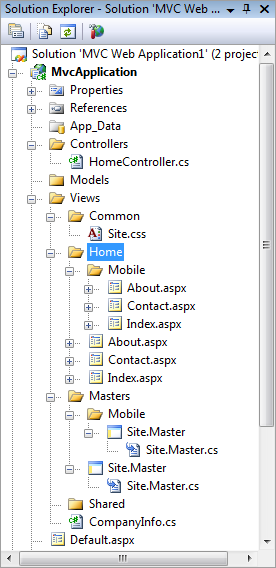 MVC Web Application1 - Microsoft Visual Studio
