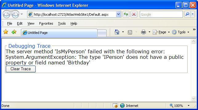 The type IPerson does not have a public property or field named Birthday
